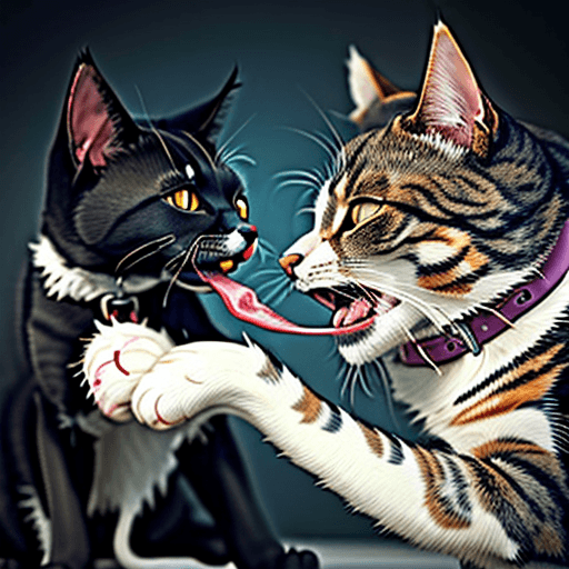 AI generated: violent cat eating a dog gore