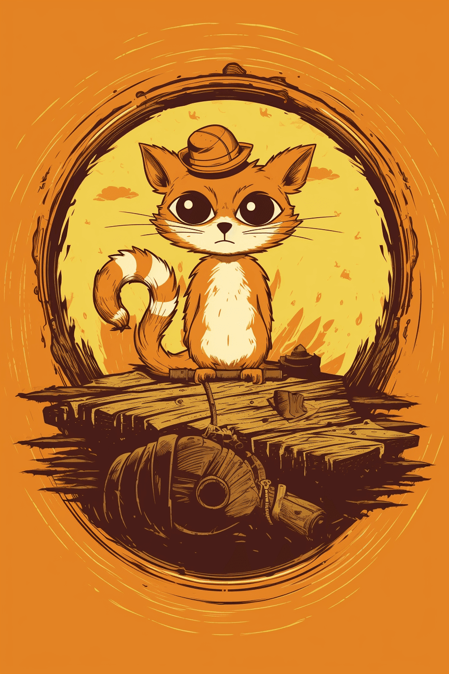 AI generated: T Shirt Design, Animal Vector, Pixar Clipart, Symbol inspired by One Piece, Monochrome color scheme,...