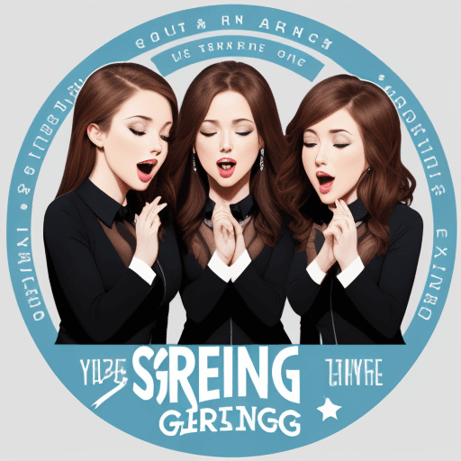AI generated: Singing Group logo, Text singing and Gossip,