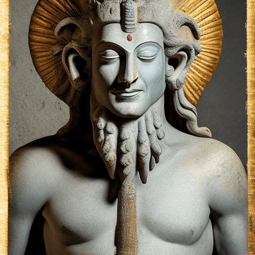 AI generated: High resolution photography of a male deity named Pelnat, the Liar