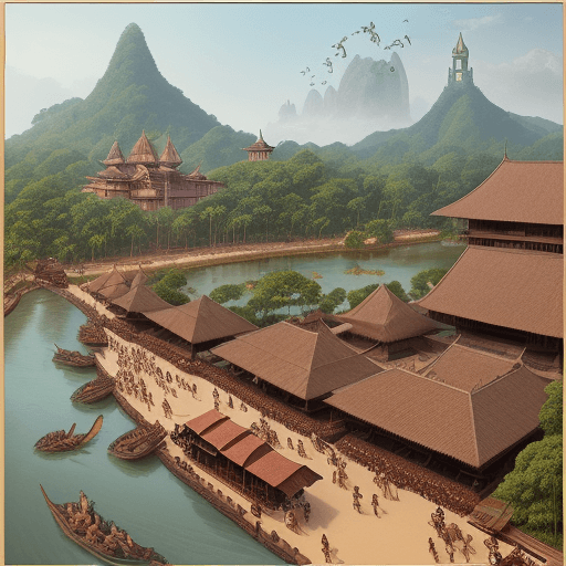 AI generated: A Dinosaur carrying carts, and Small Dinosaur carrying's carts with Unique Animal Kingdom of Old Mal...