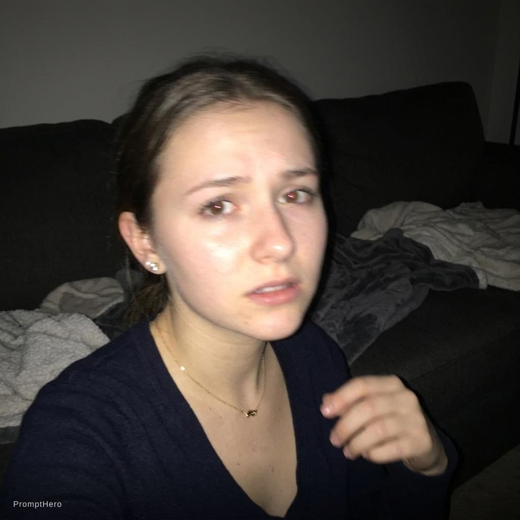 AI generated: Using the uploaded reference photo, create a standard iPhone selfie with flash. There's no clear sub...