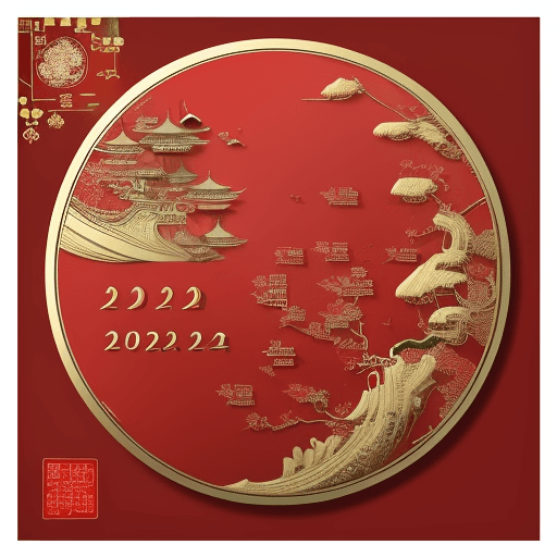 AI generated: Oriental, China, 2024 New Year's card, red, base map,high quality,clean, masterpiece, professional a...