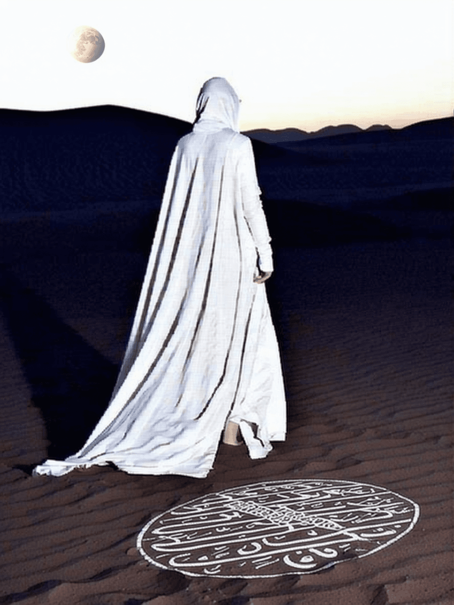 AI generated: When the full moon rose to its greatest, the Sultan's wife rose and walked through the house wrapped...