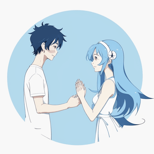 AI generated: [a minimalist web illustration: whimsical blue line art], suitable for print on demand and captivati...