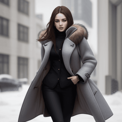 AI generated: a woman in a furcoat