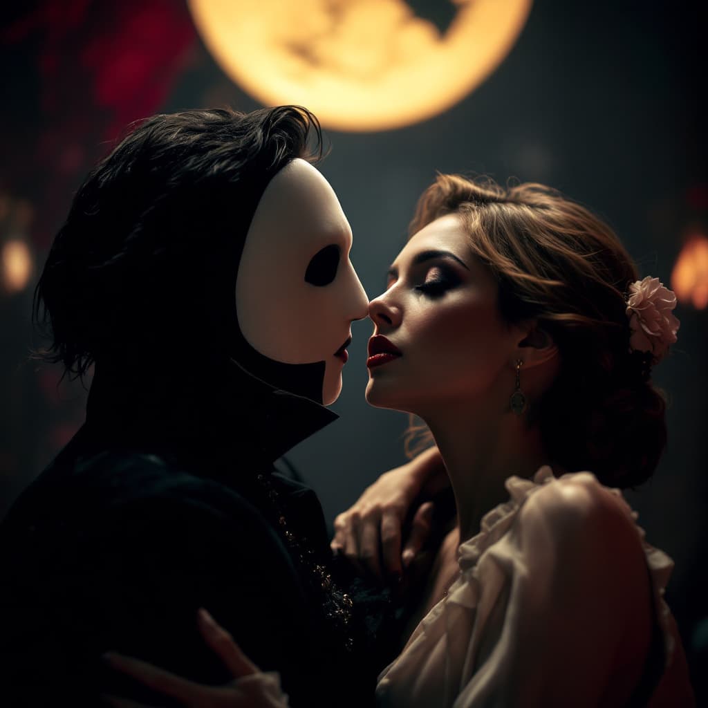AI generated: Created a gender bending version of
the Andrew LLoyd Webber Musical, The Phantom of the Opera. A wom...