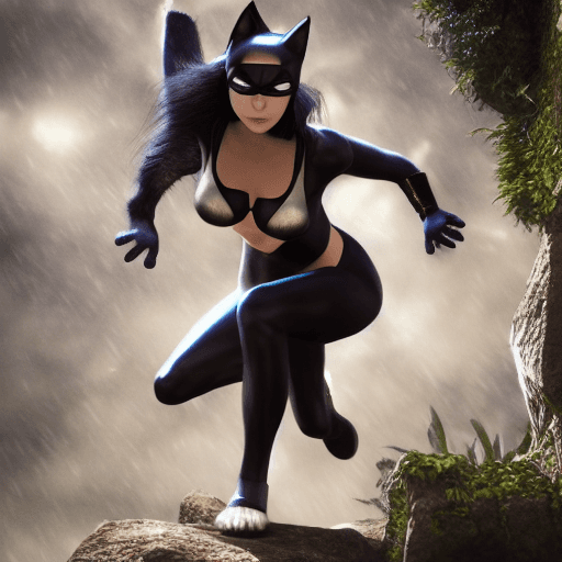 AI generated: cat woman, 4k, hyper realistic, focused, extreme details, unreal engine 5, cinematic, masterpiece, a...