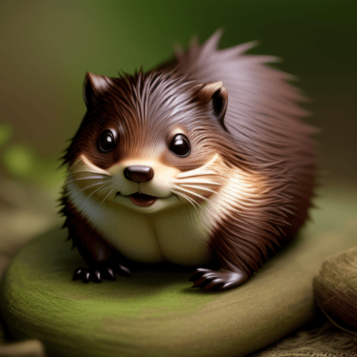 AI generated: realistic cute little beaver