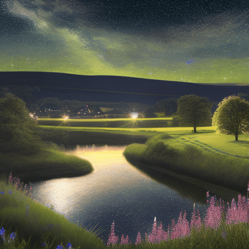 AI generated: High resolution, phot realistic, Generate a serene and enchanting nighttime scene of the British cou...
