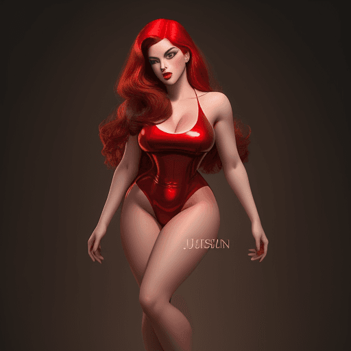 AI generated: Jessica Rabbit beautiful charismatic girl,athletic body, gorgeous figure, interesting shapes, full b...