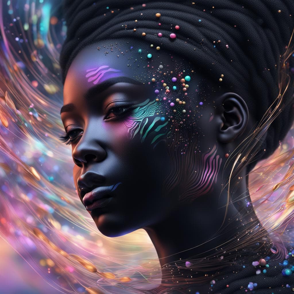 AI generated: An abstract image related with dreams, ultra detailed, black female, 8K,