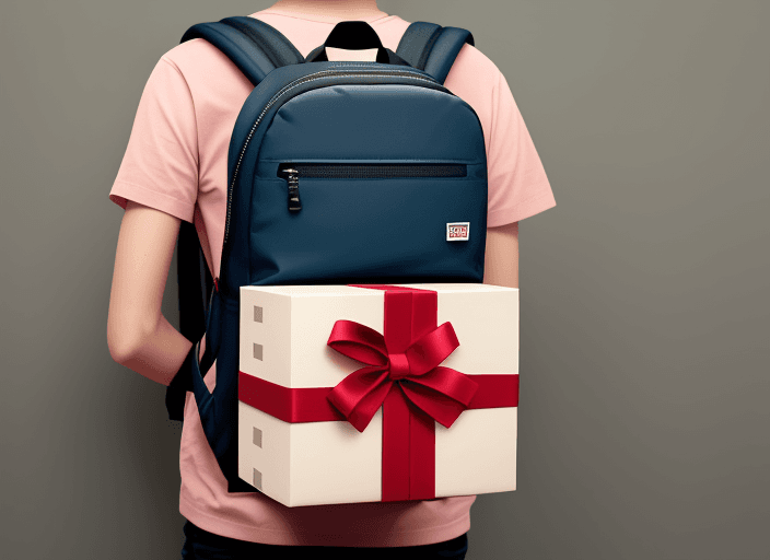 AI generated: Gift box backpack

