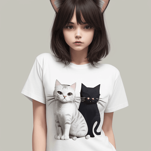 AI generated: cat wearing t shirt 
