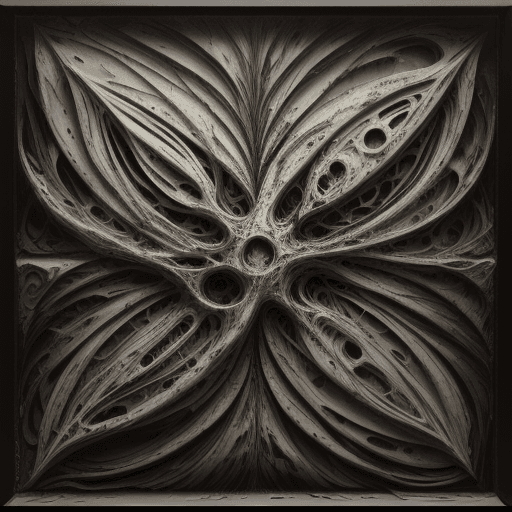 AI generated: liquid painting, flowing paint over the entire surface, strange effect painting, used paper, biomech...