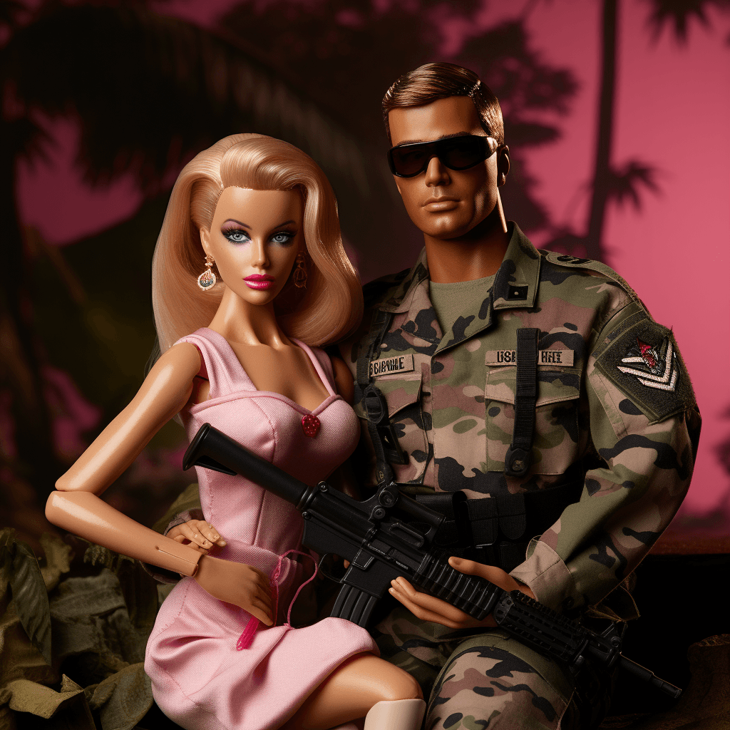 AI generated: GI JOE and Barbie