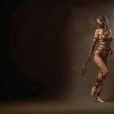 AI generated video: the woman raises one leg vertically while balancing on one foot