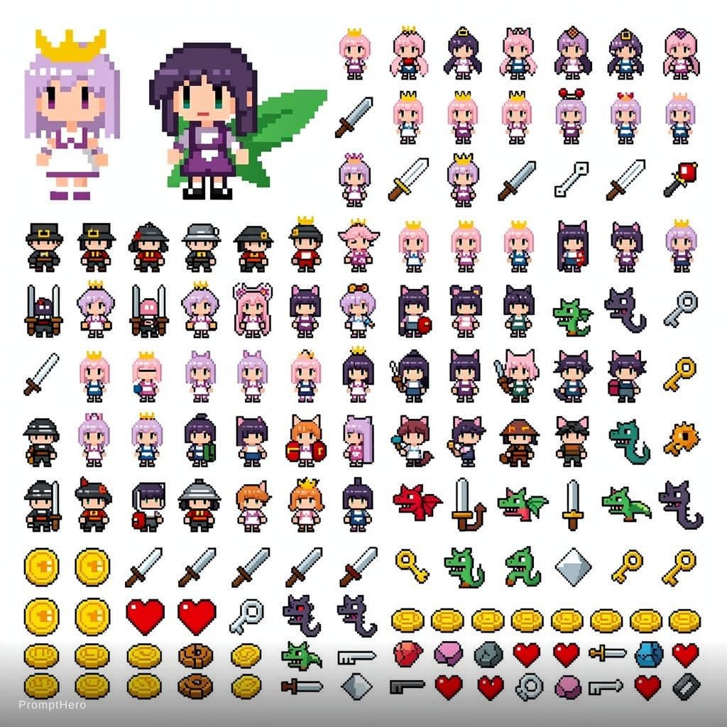AI generated: Core Style: Ultra-low resolution, minimalist 16-bit sprite art, mimicking a classic 1980s game conso...