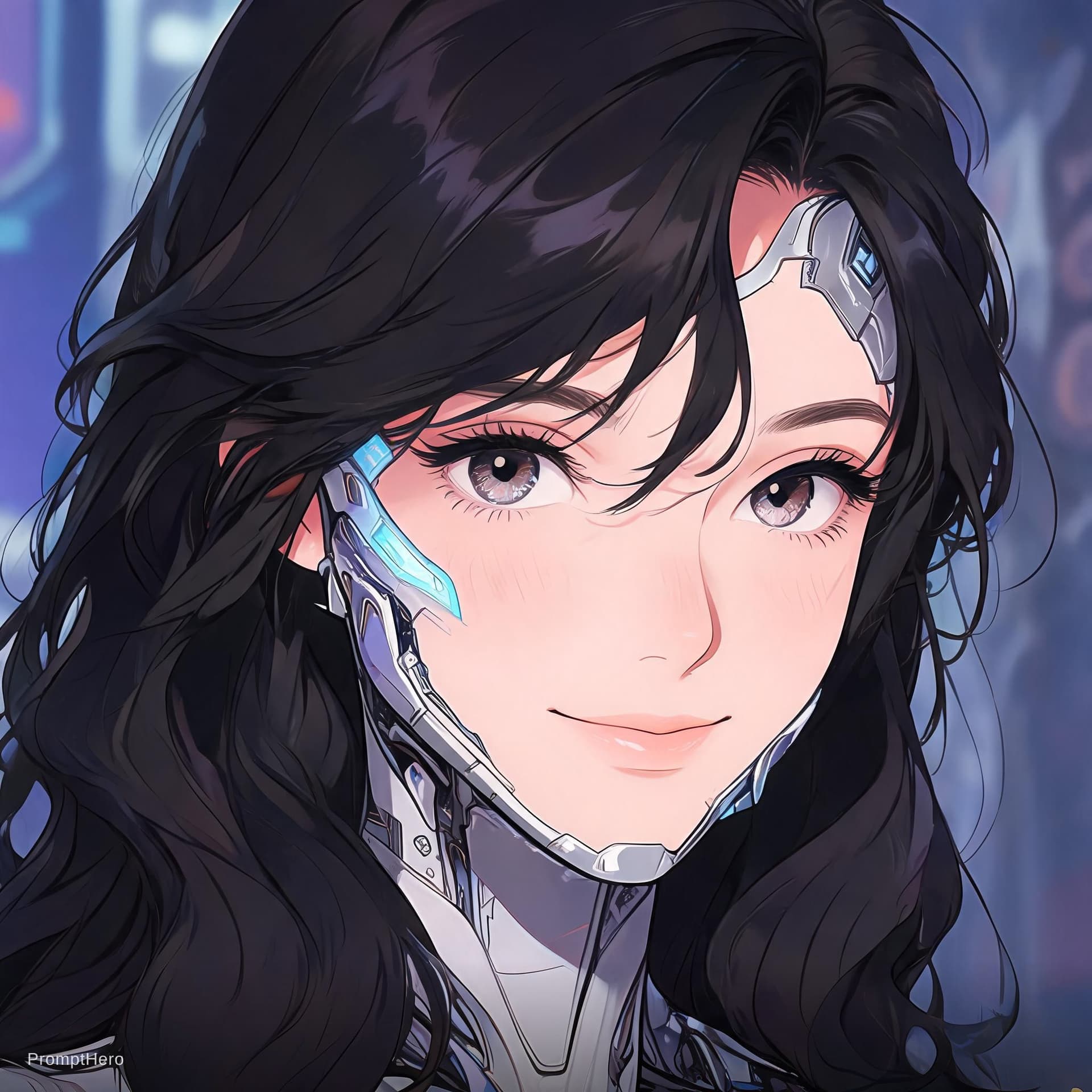 AI generated: Young beautiful female cyborg, artwork by Marc Davis --no helmet --ar 4:5 --personalize eyk44g2 --st...