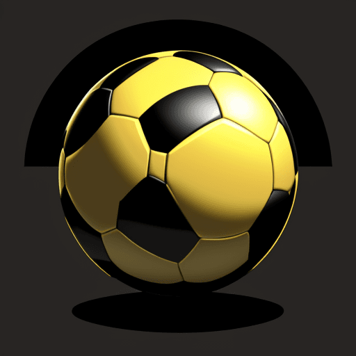 AI generated: Line art logo of a soccer ball , golden, minimal, solid black background --s 50