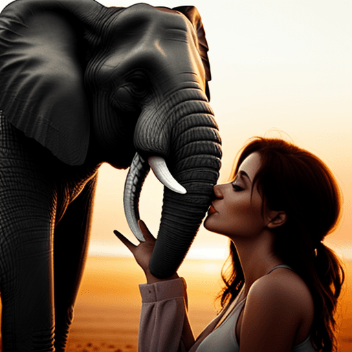 AI generated: kissing elephant
