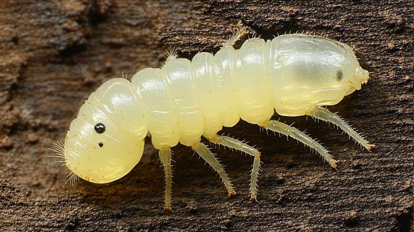 AI generated: A rare species of parasitic fly larva that mimics the head of a termite to infiltrate termite nests....