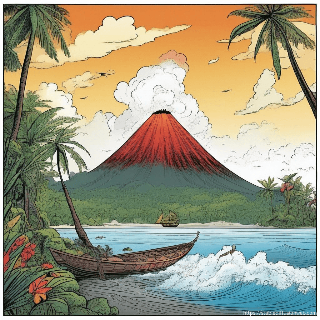 AI generated: krakatoa, indonesia