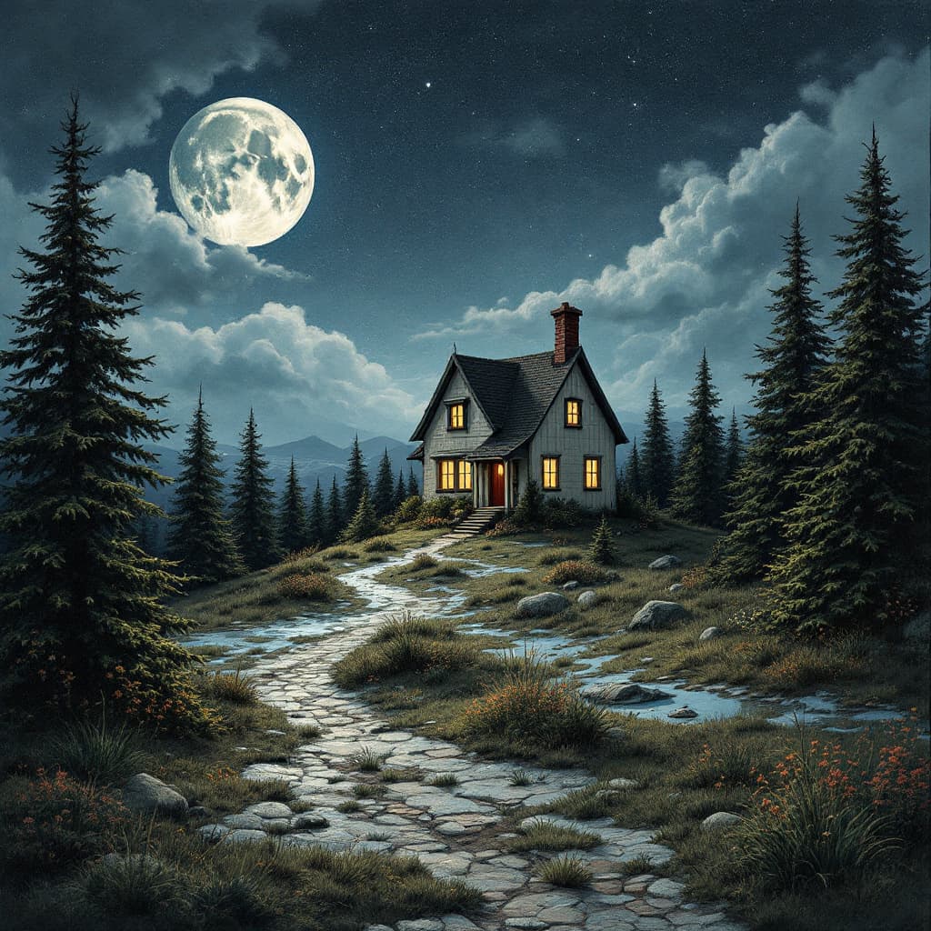 AI generated: house on the moon
