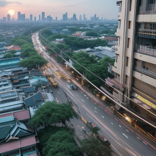 AI generated: anime, studio ghibli, High resolution photography, Bangkok city,