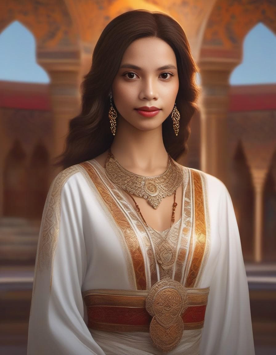 AI generated: commercial fantasy painting in art gallery, in the style of detailed character illustrations, light ...
