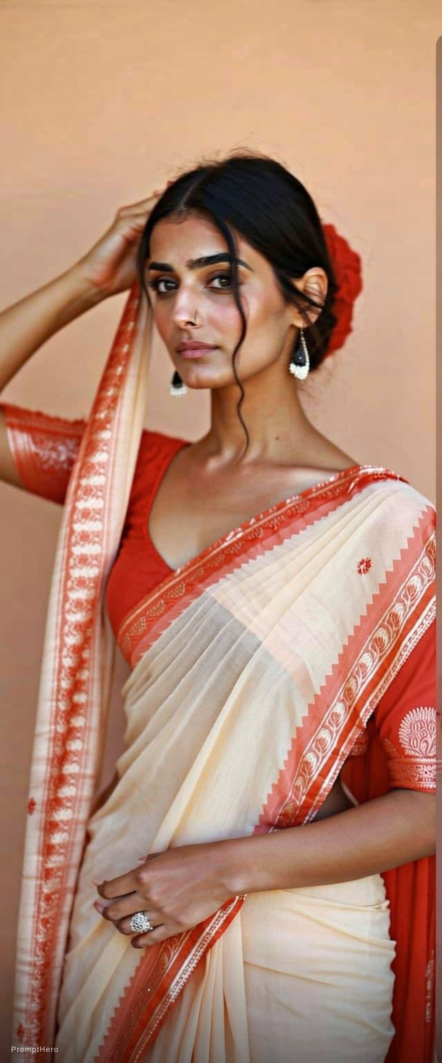 AI generated: A Indian staylis Hot sexy saree change 