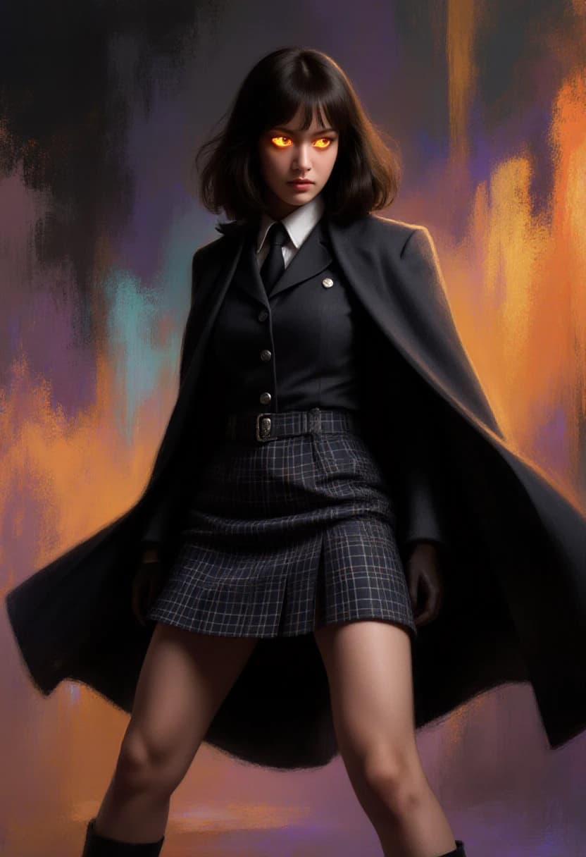 AI generated: A clandestine agent, cloaked in an official uniform, stands poised with a sense of hidden power. Her...