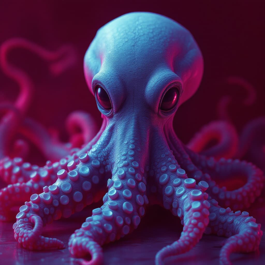 AI generated: 8k resolution hyperrealistic infrared image of a Cecaelia a woman-octopus creature with detailed fac...