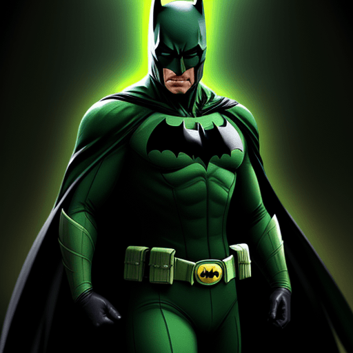 AI generated: Green batman suit ,4 k, ultra hd