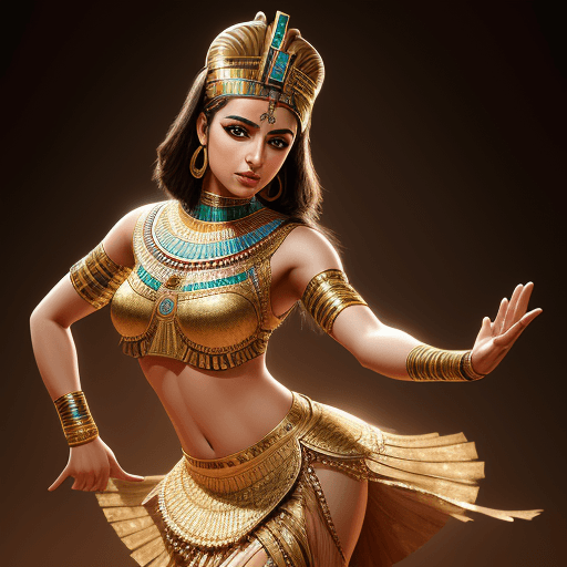 AI generated: Hyper realistic High resolution photography Egyptian times female dancer.