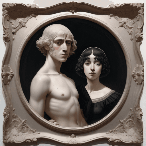 AI generated: an image of some people with their ed, in the style of expressive, textured portraiture, cut/ripped,...