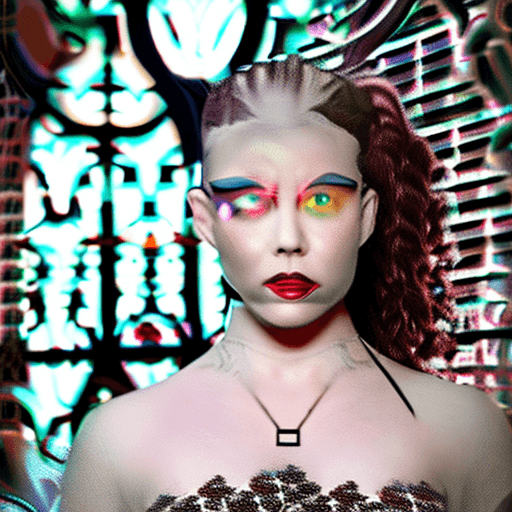 AI generated: gothic girl with huge breast and heavy makeup, RTX, front facing wide POV, scandalous , outdoors, so...