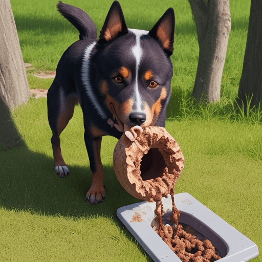 AI generated: a dog eating shit