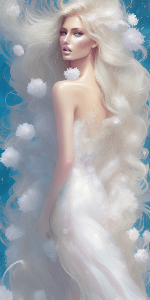AI generated: fullbody victoria secret languid beautiful model BLONDE beautiful huge long hair, 20 years female ul...