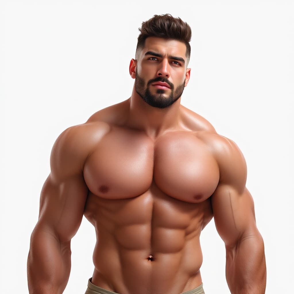 AI generated: Hyper realistic, gay, male, big cock, nude, fit, arab , big penis , nsfw,  full frontal 