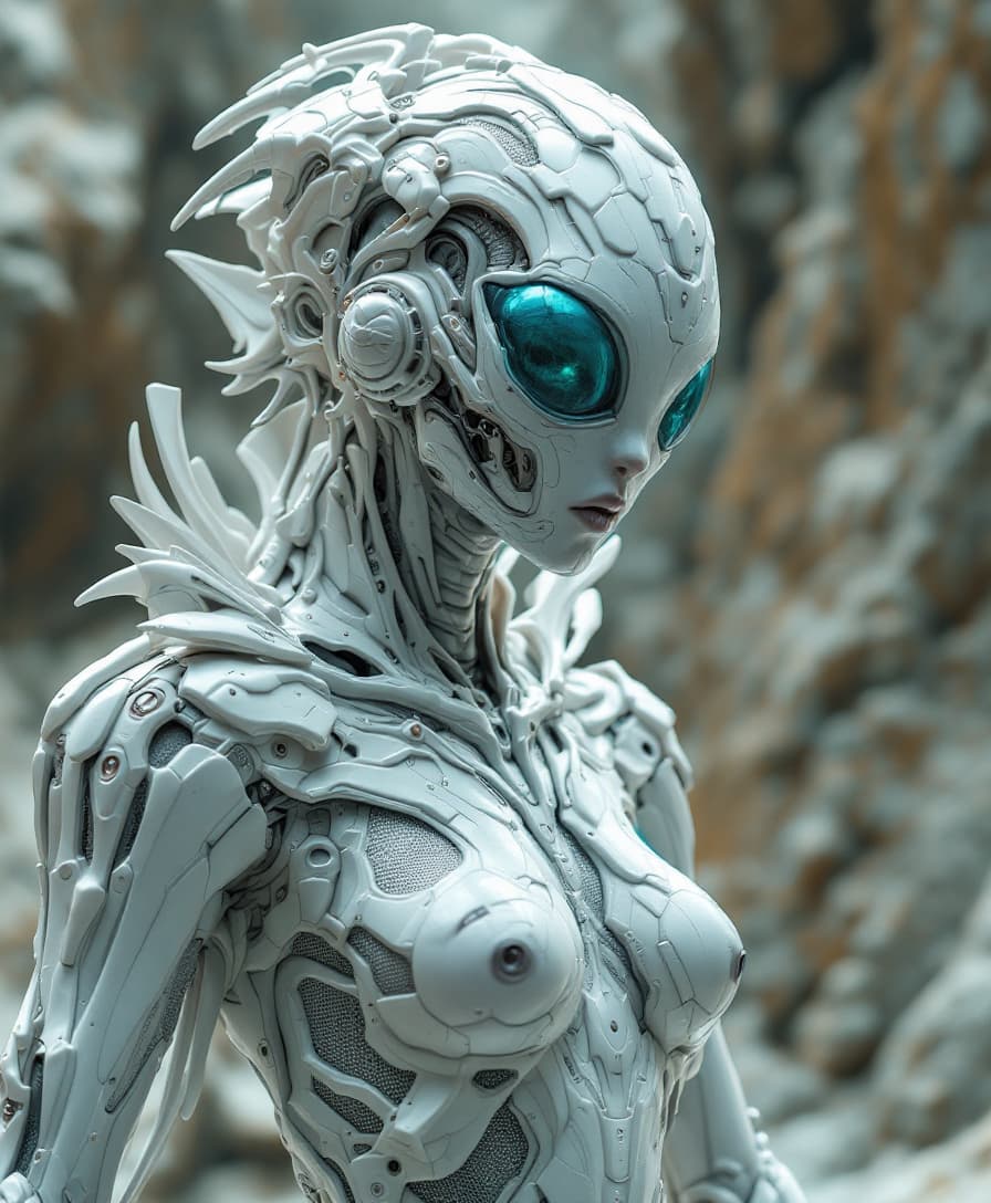 AI generated: metamorphosis, alien fashion editorial, avant-garde hyper futuristic surreal fashion, extreme detail...
