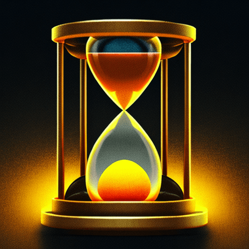 AI generated: Hourglass ios app icon, minimalistic, cinematic lighting, low angle, 4k, focused, extreme details, u...