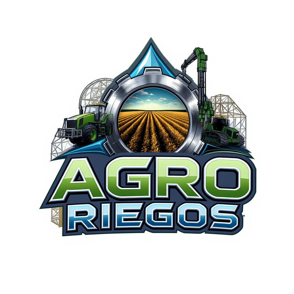 AI generated: Corporate logo design for an agro-industrial company called 'AGRO RIEGOS'. The logo must integrate t...