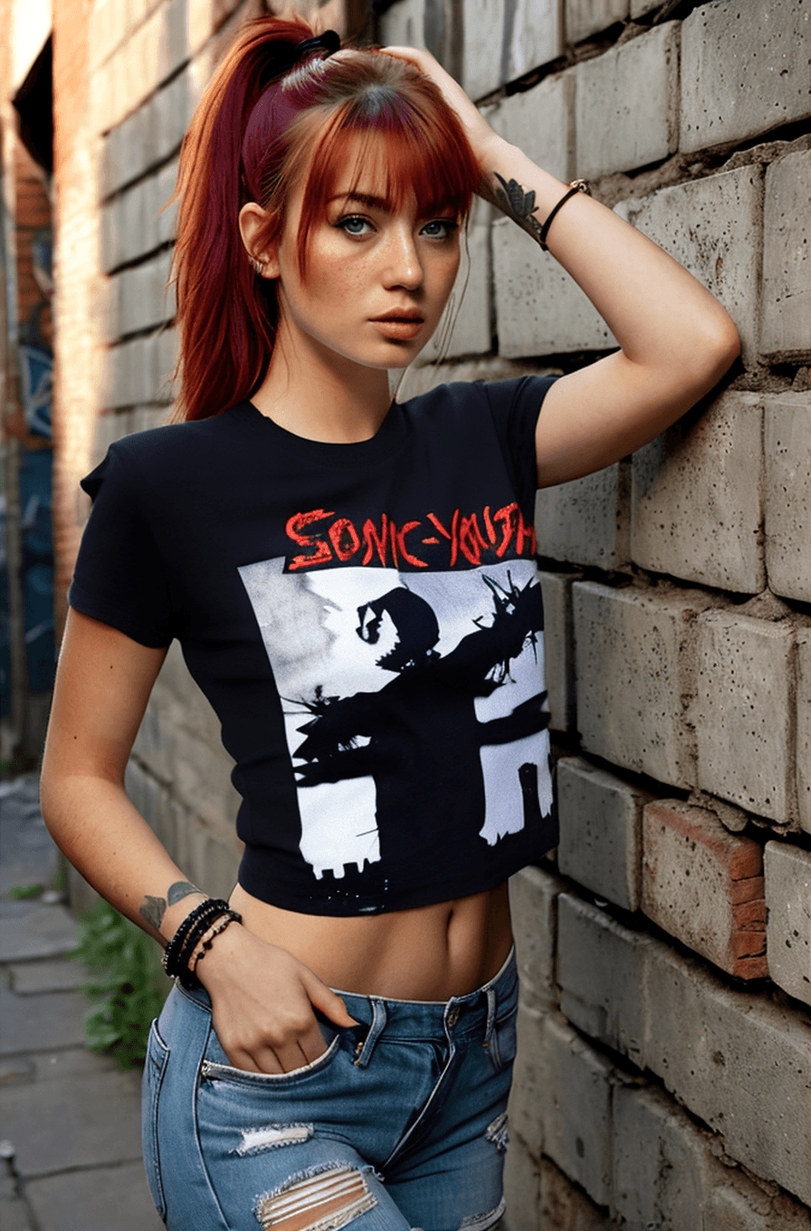 AI generated: masterpiece, ultra-detailed, photorealistic, DSLR quality, cinematic lighting, 28 year old emo woman...