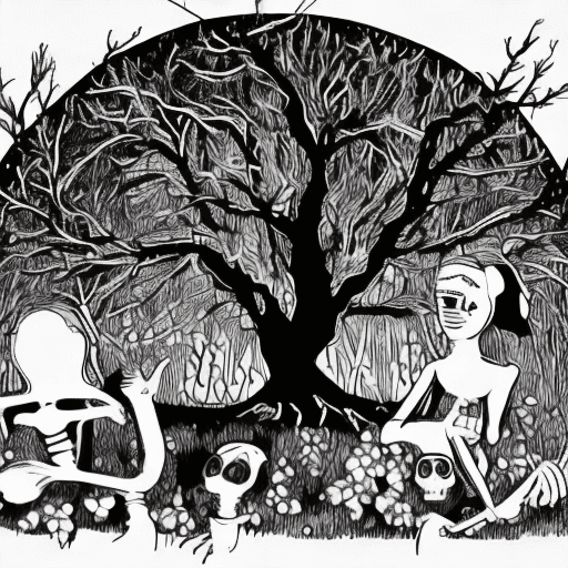 AI generated: Black and white, but fully rendered image a of an attractive witch on a broom. A cat is also with he...