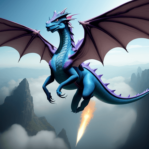 AI generated: an incredible photo image of a mystical dragon, about the take off flying with a girl that is riding...