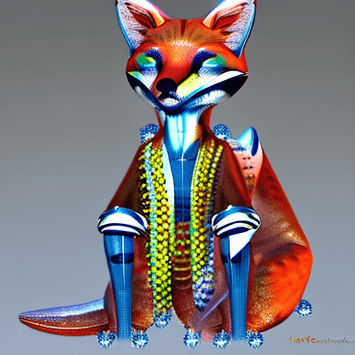 AI generated: photography of a (anthropomorphic fox-woman:1.4), in the style of vray tracing, neonpunk, photo-real...