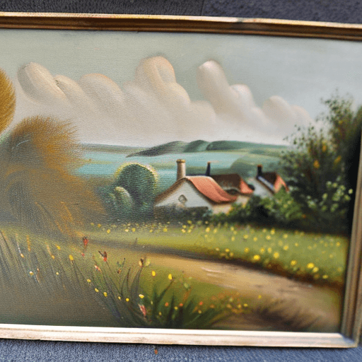 AI generated: Vintage classic oil painting of a wildflower landscape french countryside muted colors 