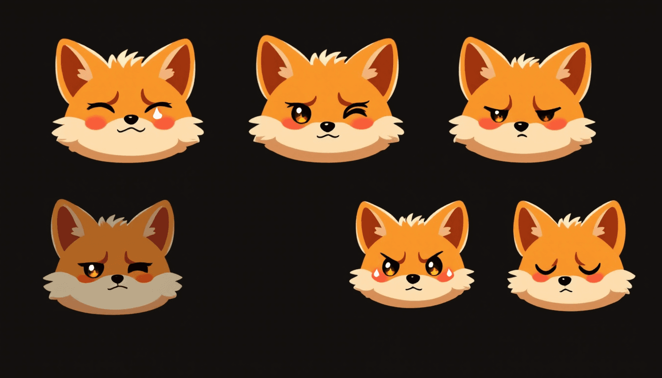 AI generated:  ultra-cute chibi-style fox face emoji wearin a Nigerian style Agbada  fluffy, round-faced orange fo...