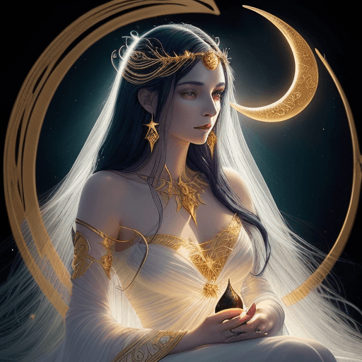 AI generated: An enchanting and vibrant dark fantasy portrait, capturing a woman with long, flowing hair and fair ...